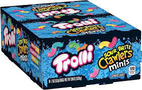 blueish color Trolli Sour Brite Crawlers 2 Oz Pack