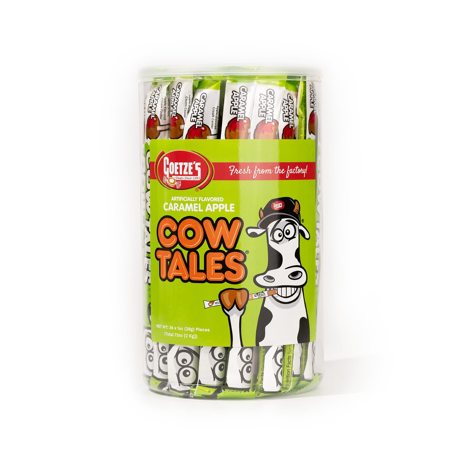 Goetze's Cow Tales Chewy Caramel Sticks With Creme Center – 36 Count, 1 Oz Each