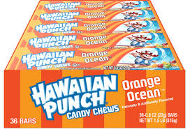 Hawaiian Punch Orange Ocean Candy Chews 36 count orange colored Display Box