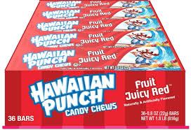 Hawaiian Punch Fruit Juicy Red Candy Chews 36 count red display box