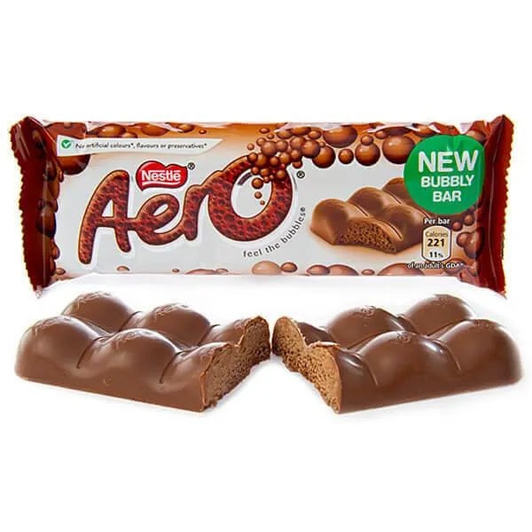 Nestle Import Aero Chocolate Bar Bubbly Milk 1.26 oz 24 ct