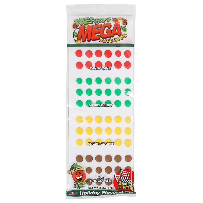 Mega CHRISTMAS Candy Button 1/2" 2 Sheet Packs 2oz 15ct