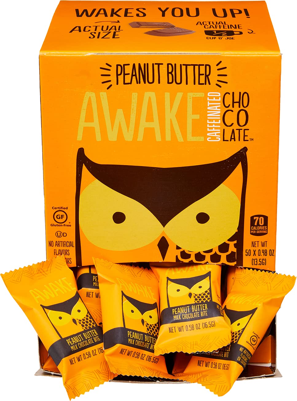 Awake Caffeinated Chocolate Bites Peanut Butter 0.48oz 50ct