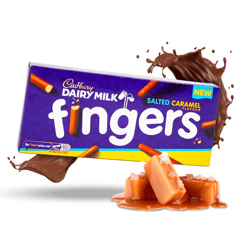 Cadbury UK Import Salted Caramel Shortbread Fingers 4oz 10 Pack