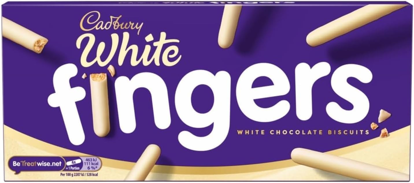 Cadbury UK Import White Chocolate Shortbread Fingers 4oz 10 Pack