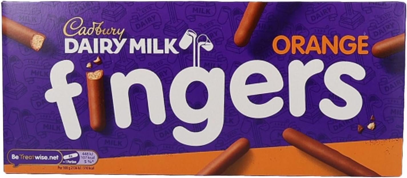 Cadbury UK Import Orange Chocolate Shortbread Fingers 4oz 10 Pack