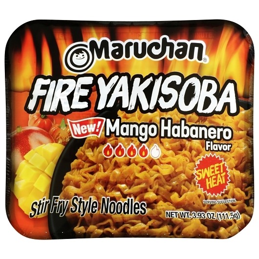Maruchan Fire Yakisoba Ramen Noodles Mango Habanero 3.93oz 8 Pack